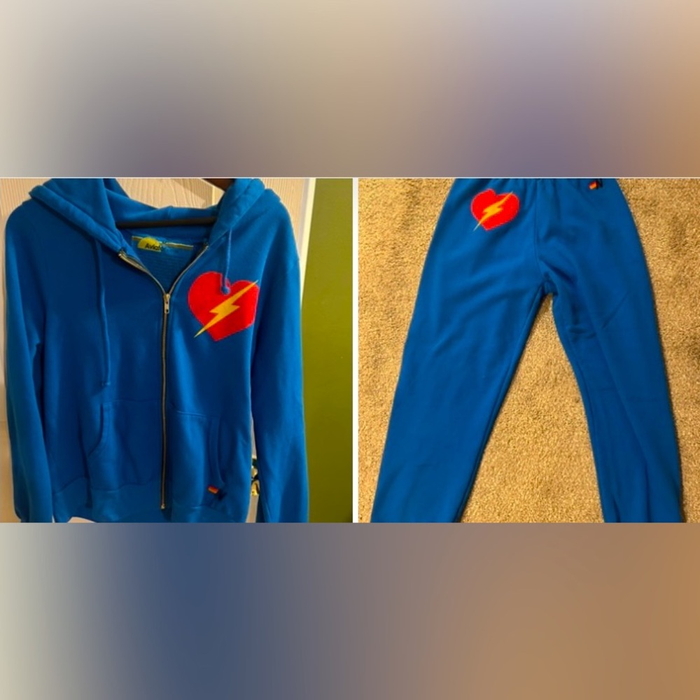 Royal blue Aviator Nation sweat set.  Size Medium. Like new